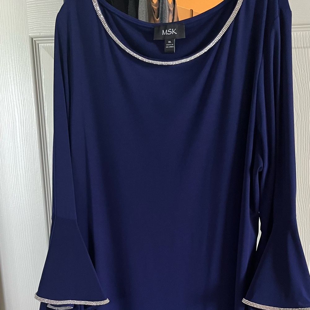 Rhinestone Bell Sleeve Dress